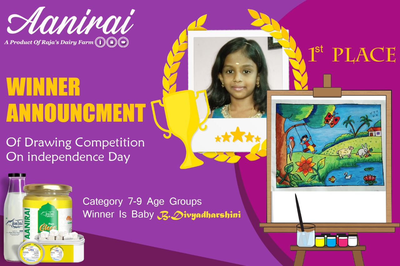 First Prize 7-9 Age - Aanirai Drawing Competition